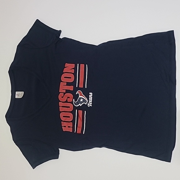 NFL Houston Texans Blue V-neck Short Sleeve Tee Shirt - Size Small - Picture 1 of 11